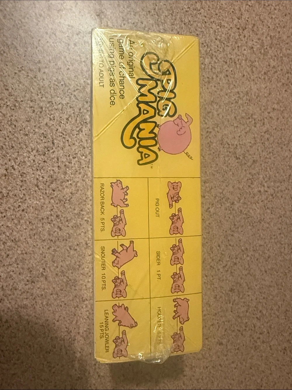Pig Mania Kids Game - Yellow & Red Family Game Original 1977 New in Sealed Box